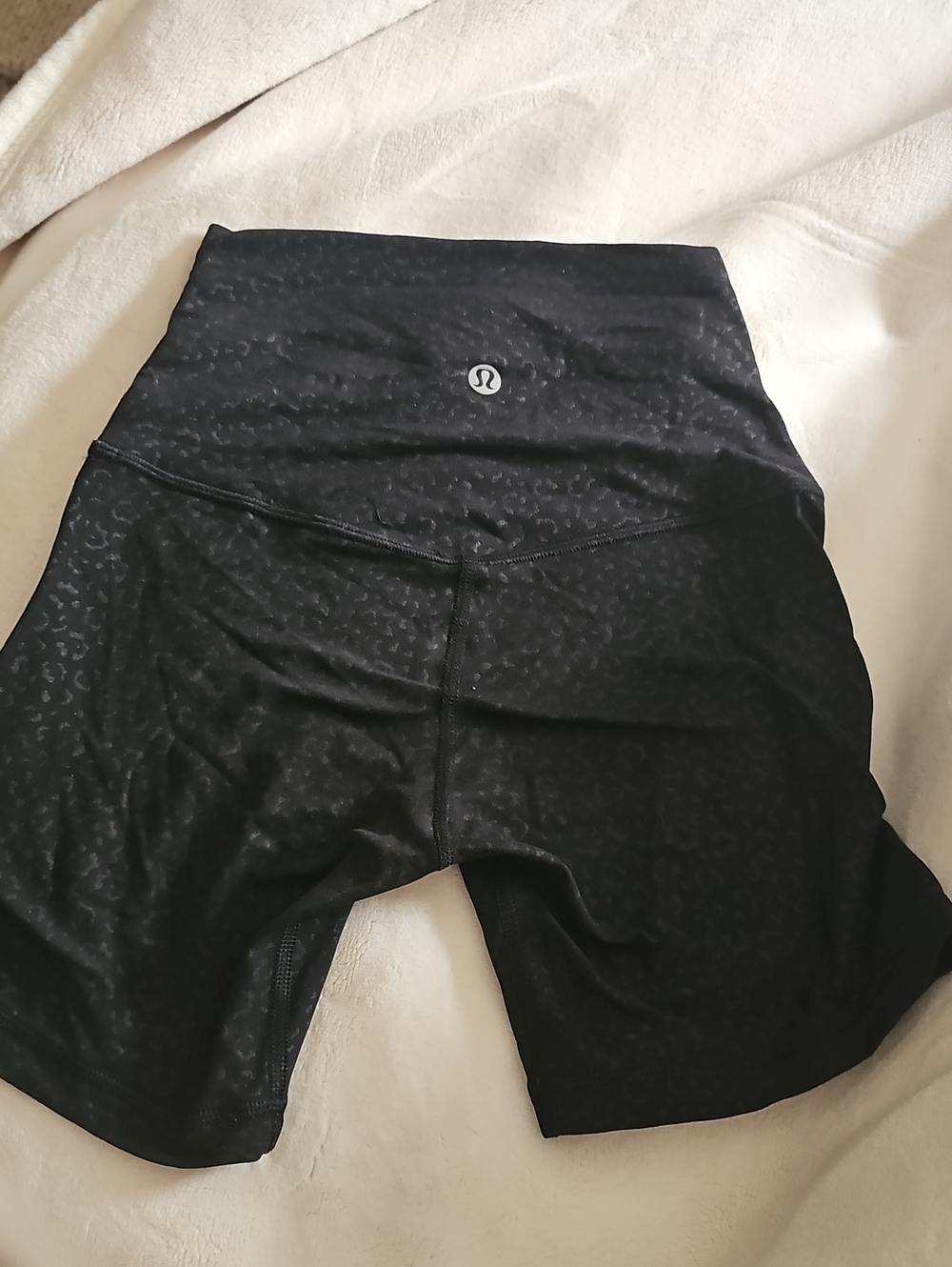 lululemon athletica Black Leopard-Print High-Rise Bike Shorts